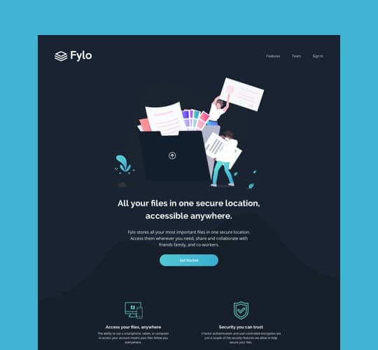 A static preview of the Fylo project.